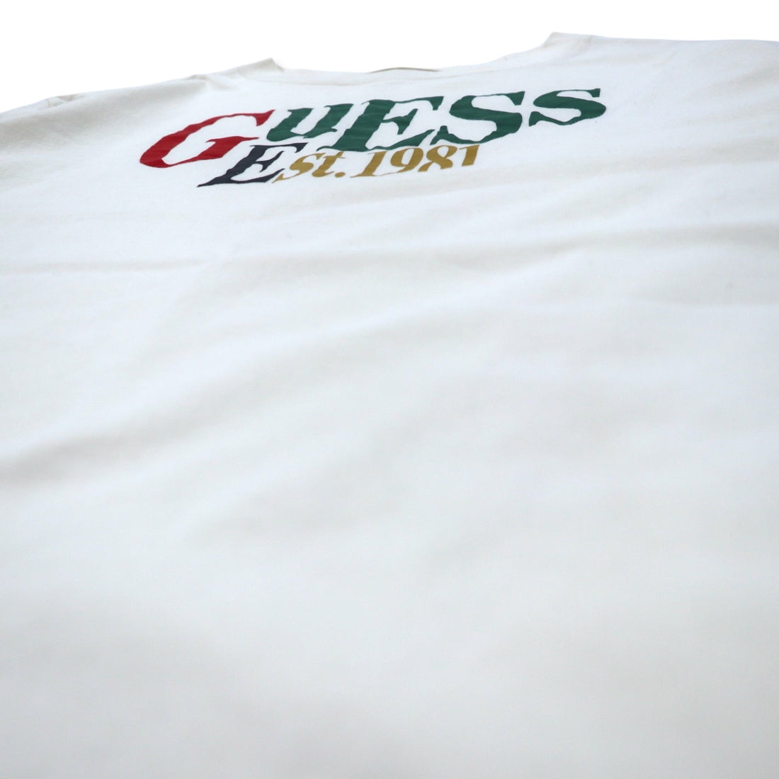 GUESS ORIGINALS ロゴプリント Tシャツ M クリーム コットン ストレッチ