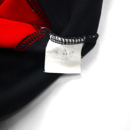 adidas 90年代 トレフォイルロゴ刺繍 ゲームシャツ XL ブラック レッド ポリエステル