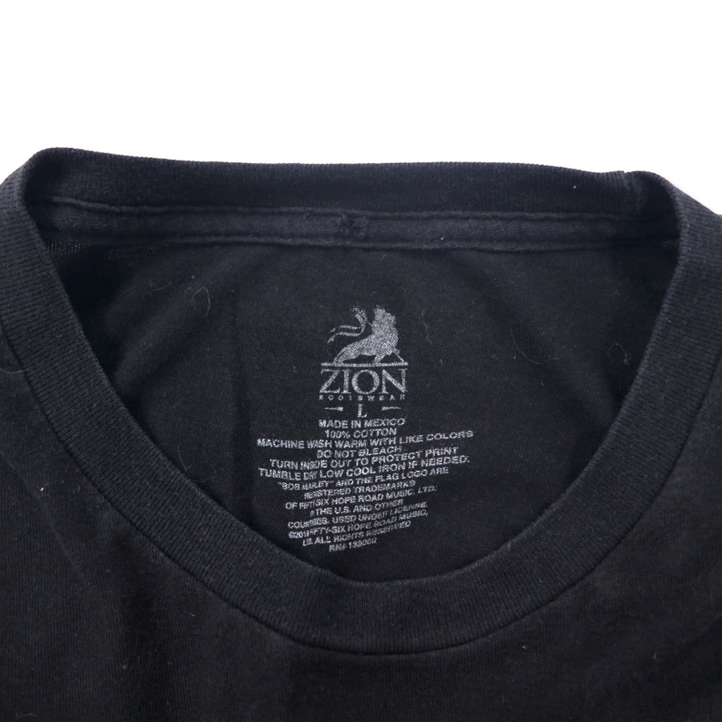 ZION ROOTSWEAR ボブマーリー バンド Tシャツ L ブラック コットン メキシコ製