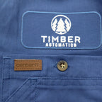 carhartt 半袖 ワークシャツ L ネイビー 胸ポケット US企業 刺繍 TIMBER AUTOMATION 384-19