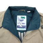 LONDON FOG 80s Swing Top Harrington Jacket L Beige Cotton Polyester IDEAL Zip Made in Colombia