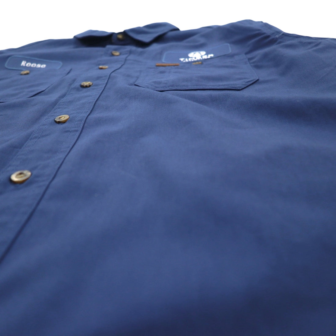 carhartt 半袖 ワークシャツ L ネイビー 胸ポケット US企業 刺繍 TIMBER AUTOMATION 384-19