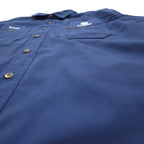 carhartt 半袖 ワークシャツ L ネイビー 胸ポケット US企業 刺繍 TIMBER AUTOMATION 384-19