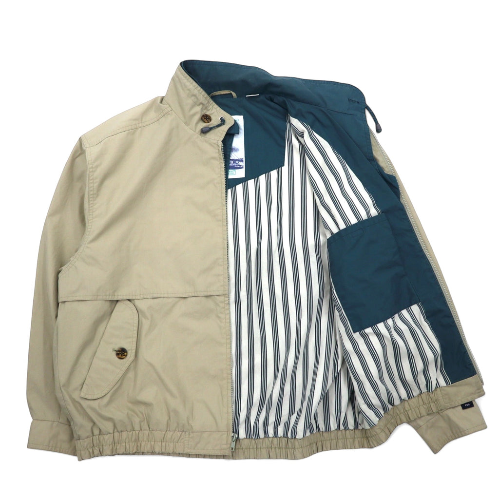 LONDON FOG 80s Swing Top Harrington Jacket L Beige Cotton Polyester IDEAL Zip Made in Colombia
