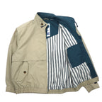 LONDON FOG 80s Swing Top Harrington Jacket L Beige Cotton Polyester IDEAL Zip Made in Colombia