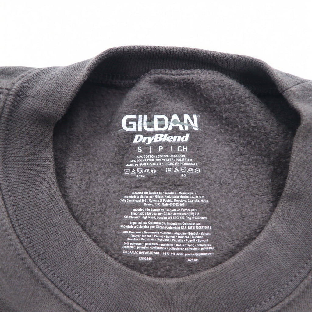 GILDAN クルーネック スウェット S グレー プリント 裏起毛 WEST SALEM VOLLEYBALL