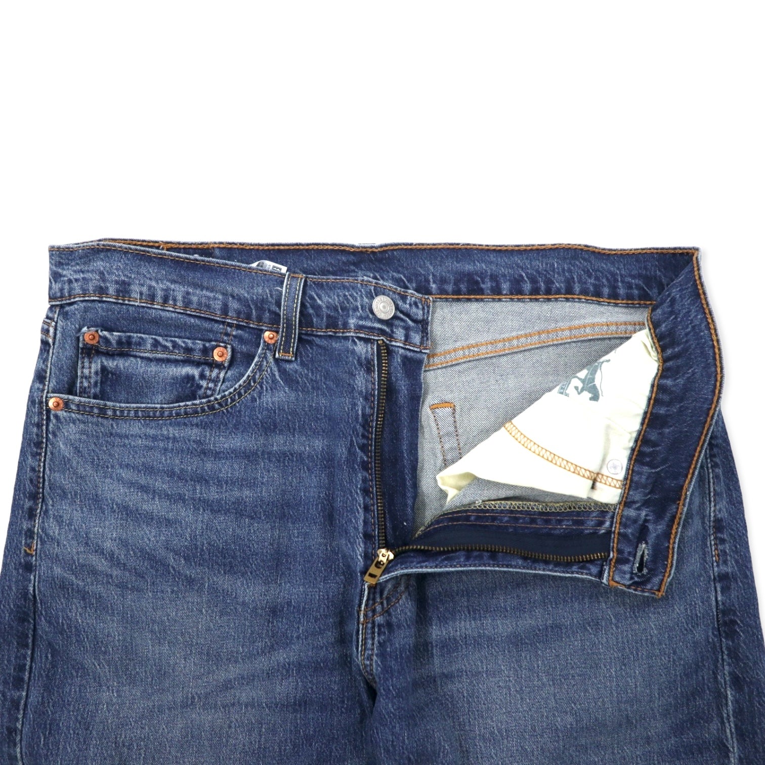 Levi's 505 Regular Straight Denim Pants Size 34 Blue Cotton Stretch 505-2309