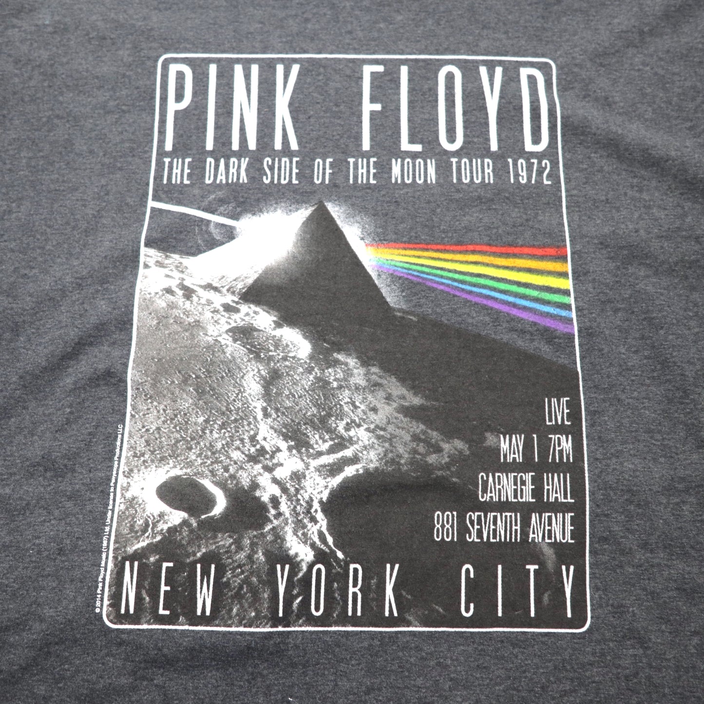 PINK FLOYD ピンクフロイド バンドTシャツ 3XL グレー コットン THE DARK SIDE ON THE MOON TOUR 1972 ビッグサイズ
