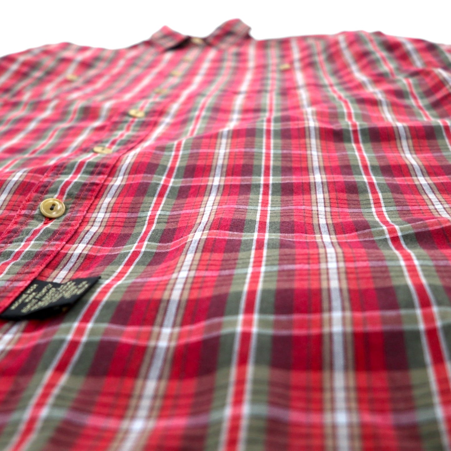 RRL (DOUBLE RL RALPH LAUREN) 90年代 第一期 三つ星タグ 半袖 シャツ L レッド チェック コットン