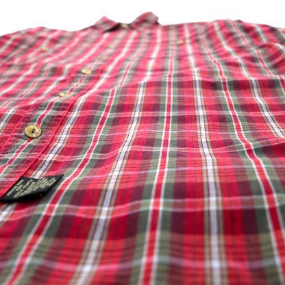 RRL (DOUBLE RL RALPH LAUREN) 90年代 第一期 三つ星タグ 半袖 シャツ L レッド チェック コットン