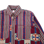 Ruddock Bros. USA Made 80s Print Button Down Shirt, Medium, Multicolor, Cotton