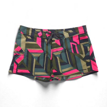 patagonia ボードショーツ Wavefarer Board Shorts ショートパンツ S グレー ピンク 幾何学柄 ナイロン 78552