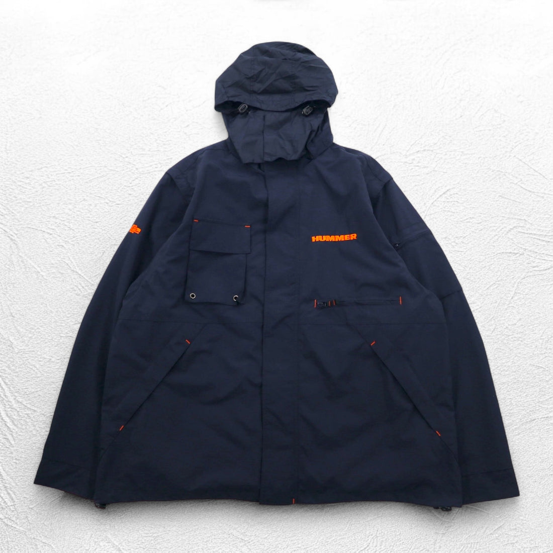 FIELD &amp; STREAM Convertible 2WAY Mountain Parka Vest XL Navy Mesh Liner Retractable Hood HUMMER