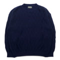 Vintage 90s Jacquard Knit UOMO ITALIA アクリル ニット ブロックチェック ジャガード セーター M ネイビー