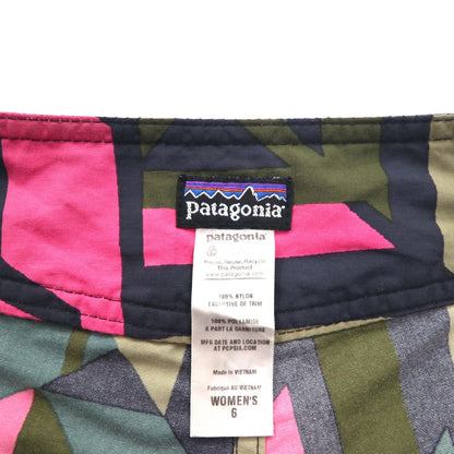 patagonia ボードショーツ Wavefarer Board Shorts ショートパンツ S グレー ピンク 幾何学柄 ナイロン 78552