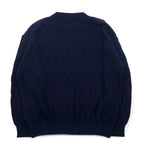 Vintage 90s Jacquard Knit UOMO ITALIA アクリル ニット ブロックチェック ジャガード セーター M ネイビー