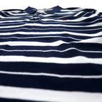 TOMMY JEANS 90s Striped Rugby Shirt Polo Shirt Long Sleeve L Navy Cotton