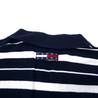 TOMMY JEANS 90s Striped Rugby Shirt Polo Shirt Long Sleeve L Navy Cotton