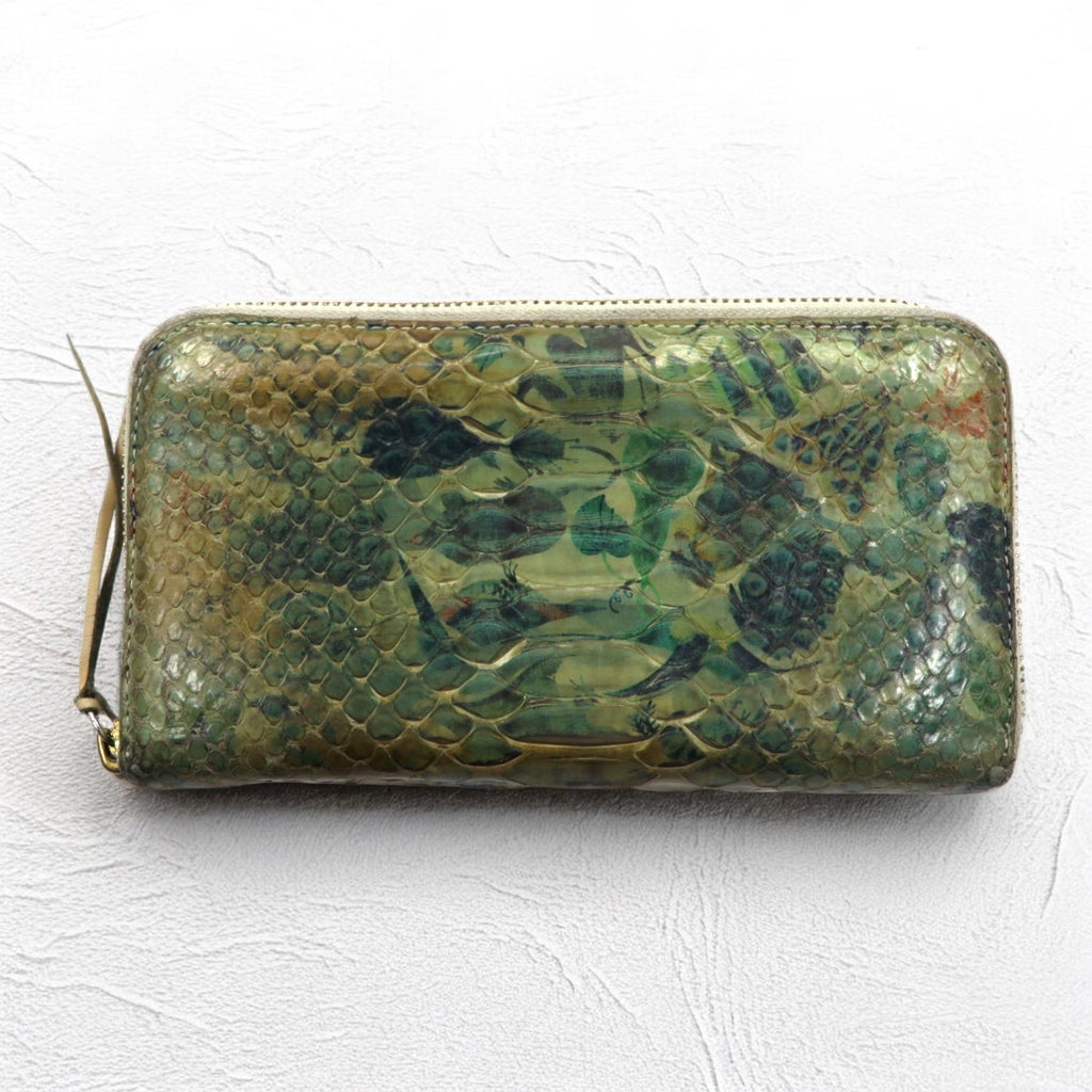 BRU NA BOINNE Round Zip Long Wallet Python Biology Green