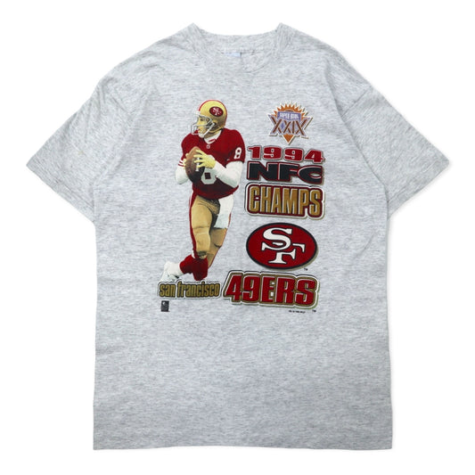 SALEM SPORTSWEAR USA製 90年代 NFL プリント Tシャツ L グレー コットン SANFRANCISCO 49ERS