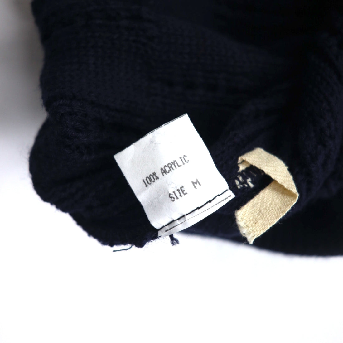 Vintage 90s Jacquard Knit UOMO ITALIA アクリル ニット ブロックチェック ジャガード セーター M ネイビー