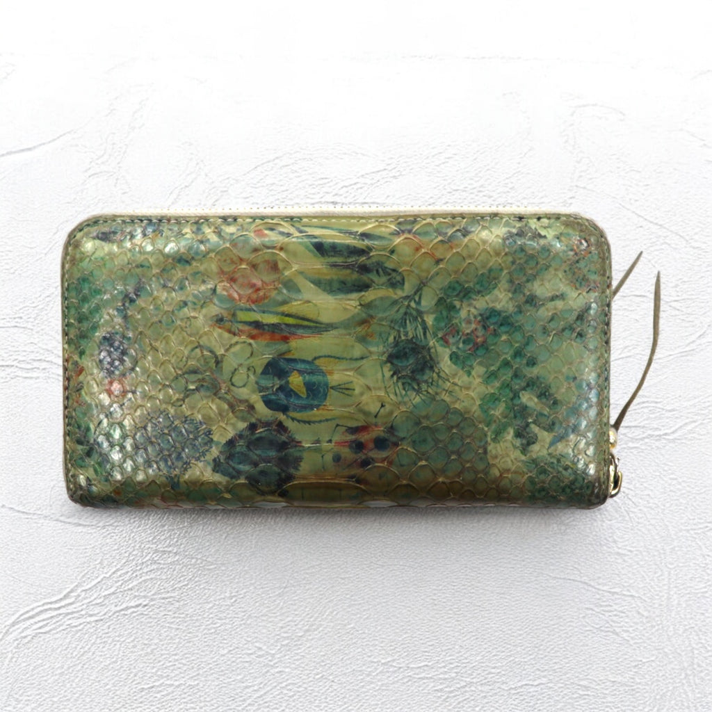 BRU NA BOINNE Round Zip Long Wallet Python Biology Green
