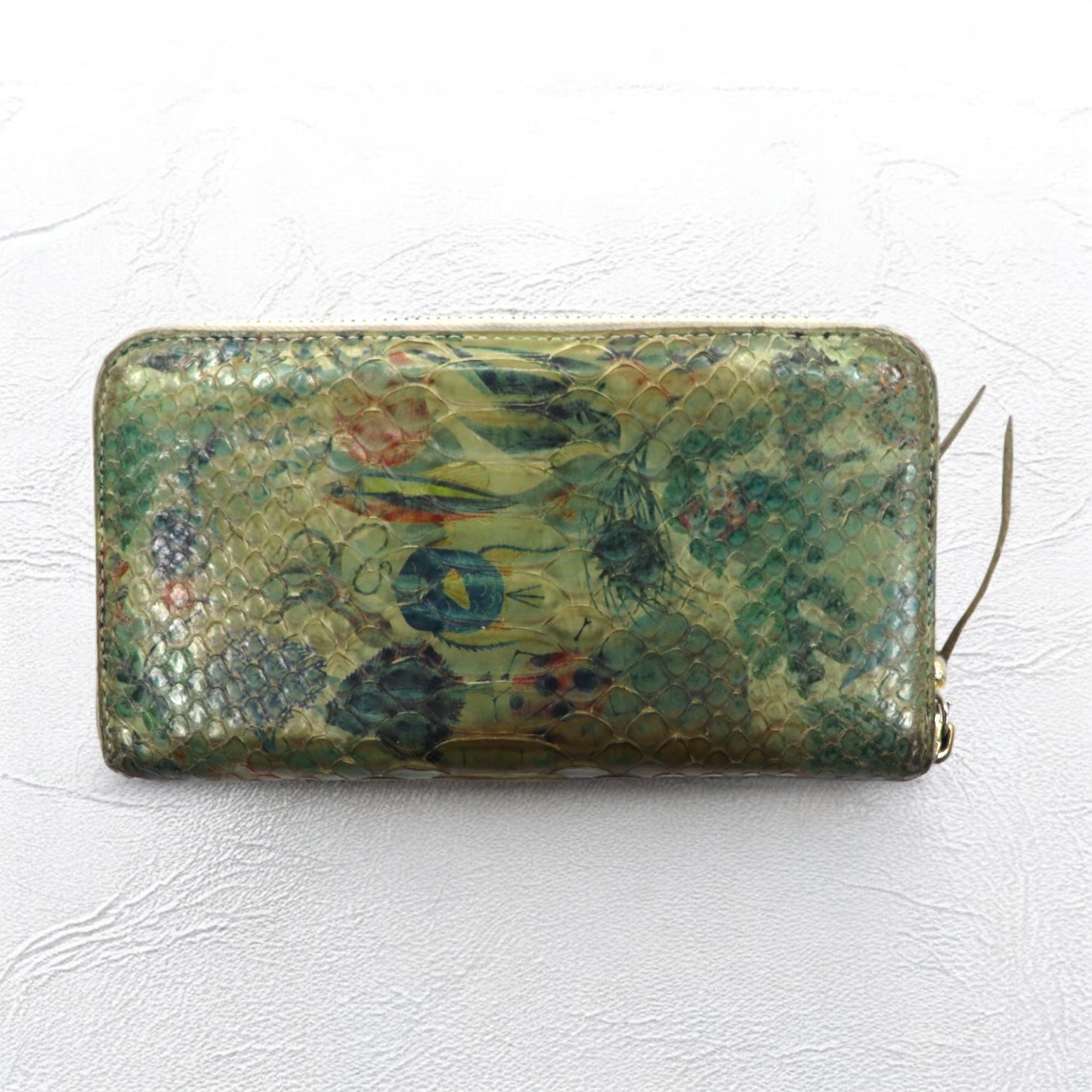 BRU NA BOINNE Round Zip Long Wallet Python Biology Green
