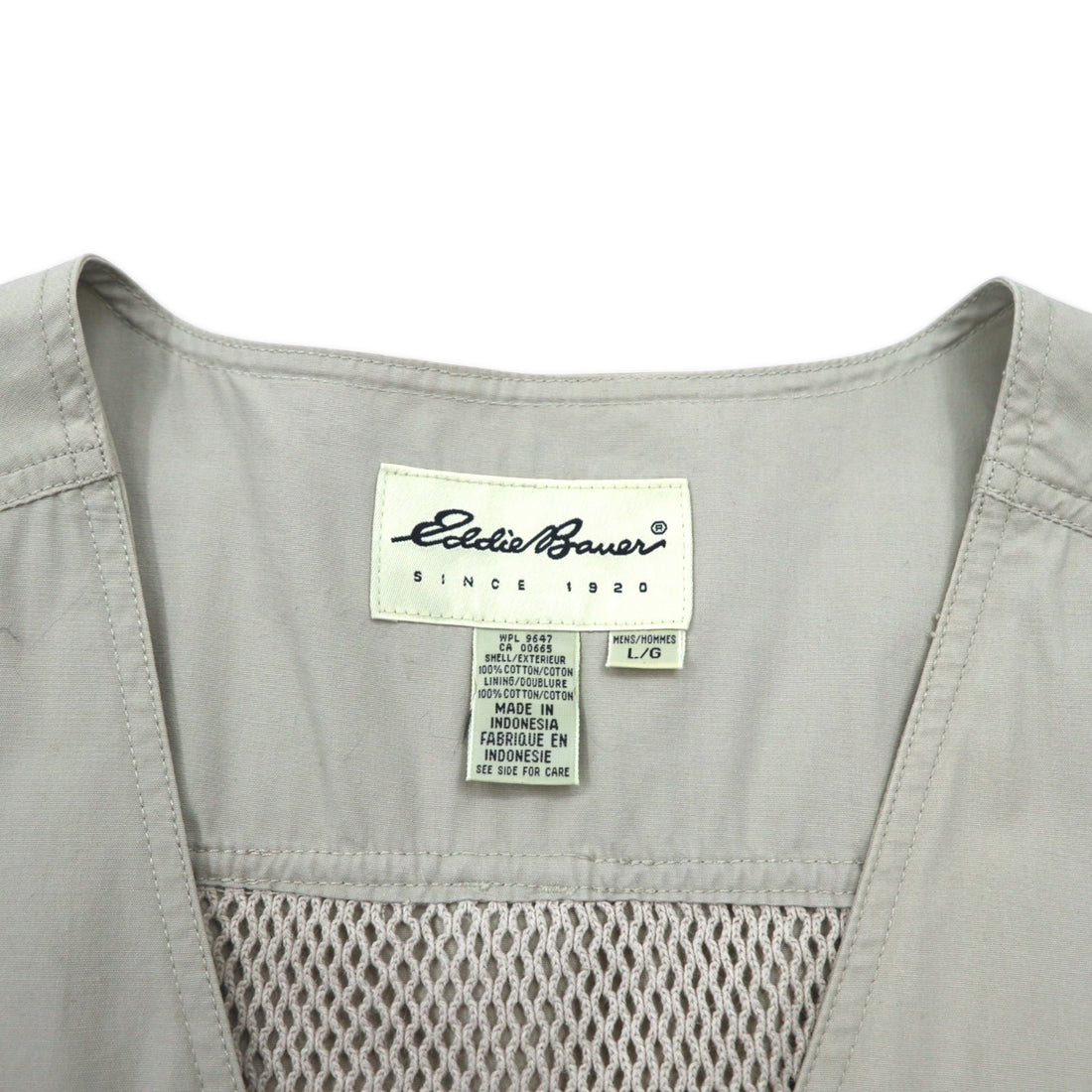 Eddie Bauer 90年代 フィッシングベスト ハンティングベスト L ベージュ コットン