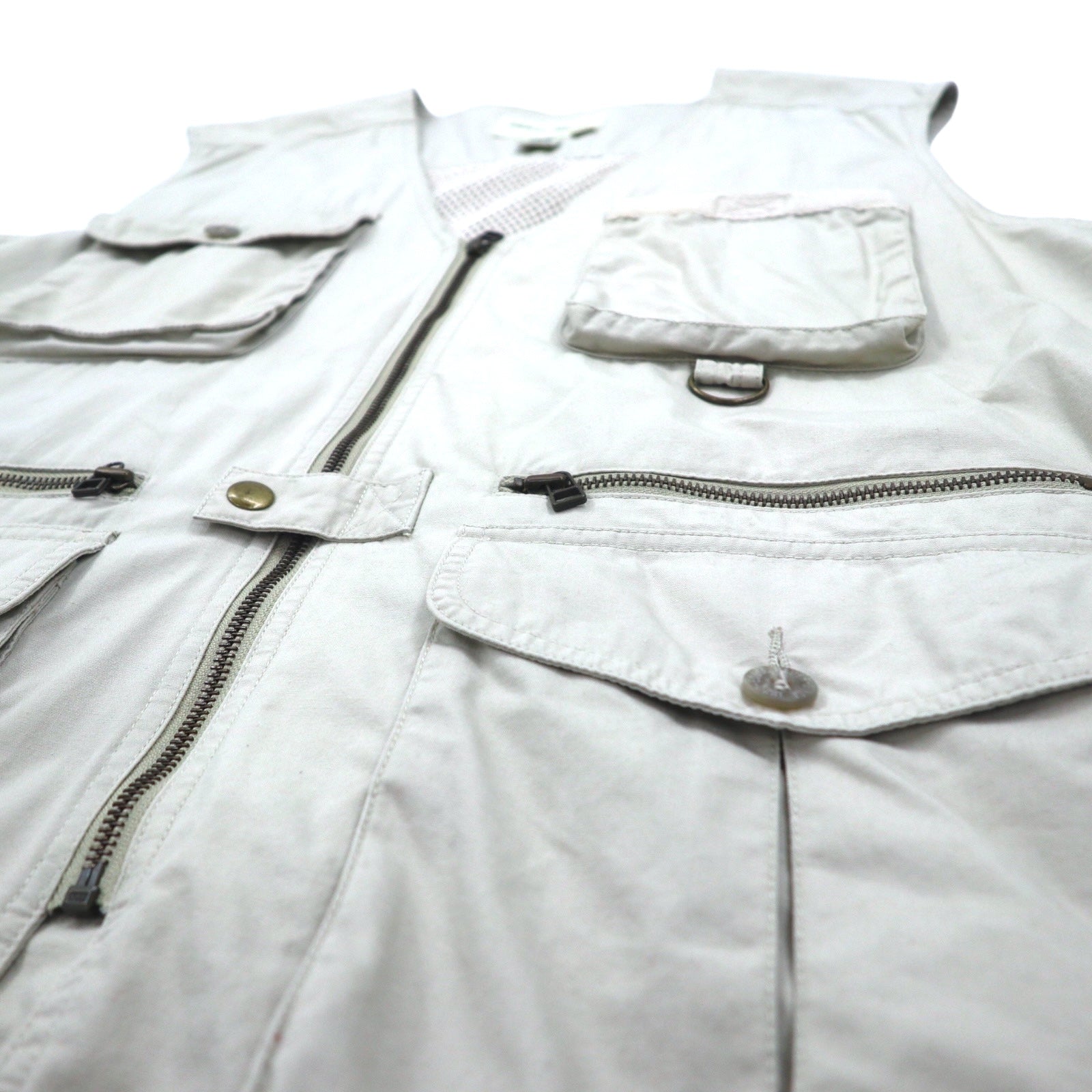 Eddie Bauer 90s Fishing Vest Hunting Vest L Beige Cotton