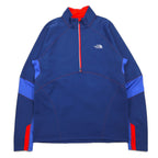 日本然リトテ-古着オンライン-THE NORTH FACE フラッシュドライ ハーフジップ トラックシャツ M ネイビー ポリエステル ストレッチ FLASHDRY 指穴 サムホール US規格-THE NORTH FACE Flash Dry Half Zip Track Shirt M Navy Polyester Stretch FLASHDRY Finger Hole Thumbhole US Standard