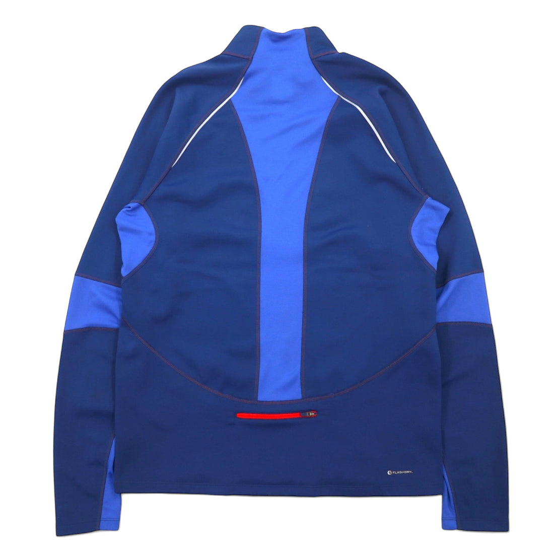 THE NORTH FACE Flash Dry Half Zip Track Shirt M Navy Polyester Stretch FLASHDRY Finger Holes Thumb Holes US Standard