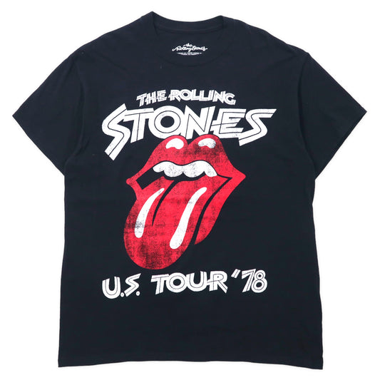 日本然リトテ-古着オンライン-The Rolling Stones ローリングストーンズ バンドTシャツ LG ブラック コットン U.S. TOUR 78-THE ROLLING STONES Rolling Stones Band T-Shirt LG Black Cotton U.S. Tour 78