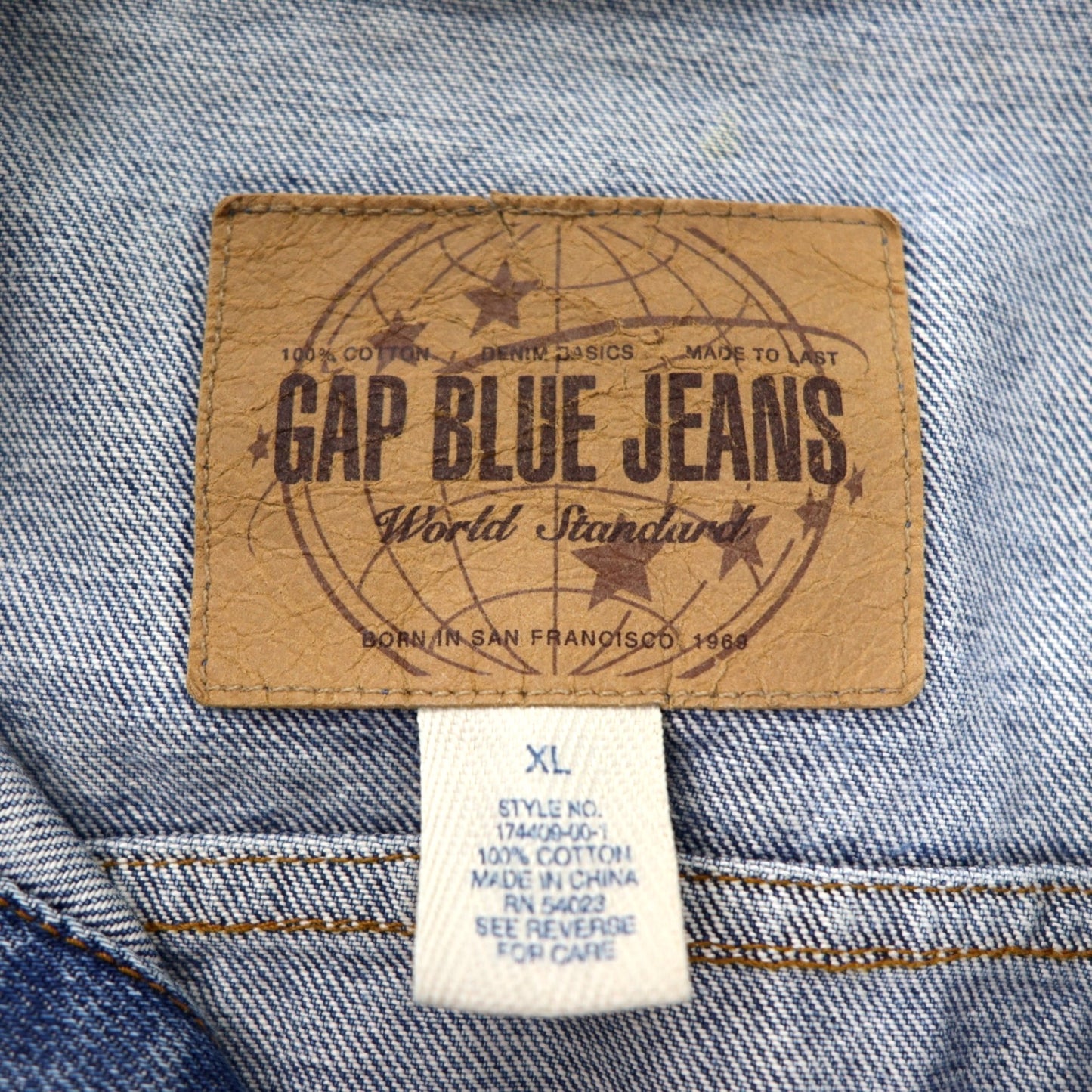 GAP BLUE JEANS 00年代 オールドギャップ デニムジャケット Gジャン XL ブルー コットン 174409-00