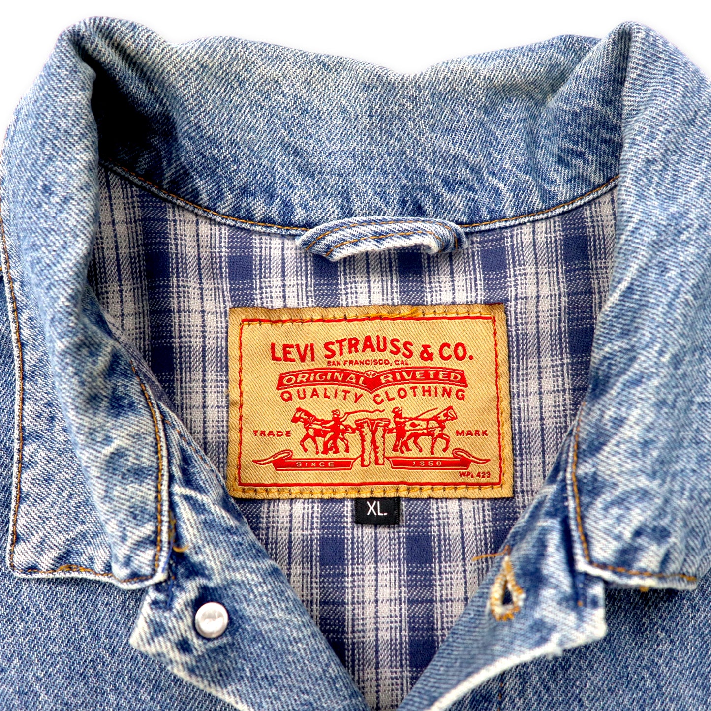 Levi's USA製 90年代 3rd デニムジャケット XL ブルー ネルライナー ボタン裏715 ビッグサイズ 70699-0389