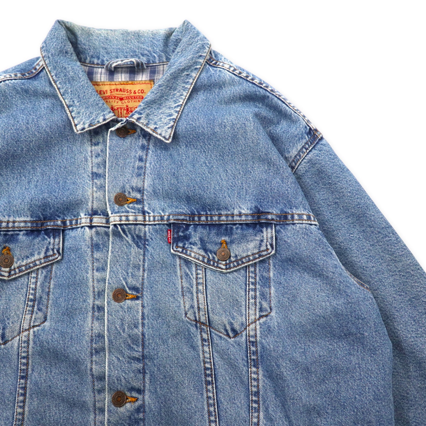 Levi's USA製 90年代 3rd デニムジャケット XL ブルー ネルライナー ボタン裏715 ビッグサイズ 70699-0389