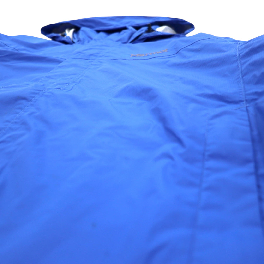 Marmot Mountain Parka L Blue Nylon Waterproof Breathable Retractable Hood PreCip Jacket G41200