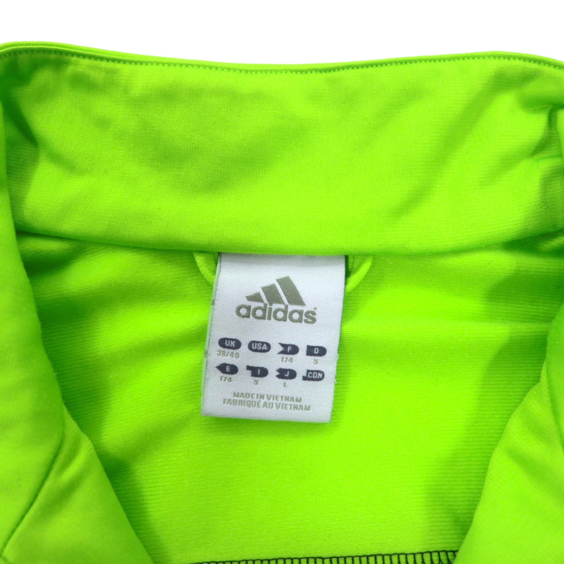 adidas Track Jacket Jersey L Green Black Polyester 3 Stripes