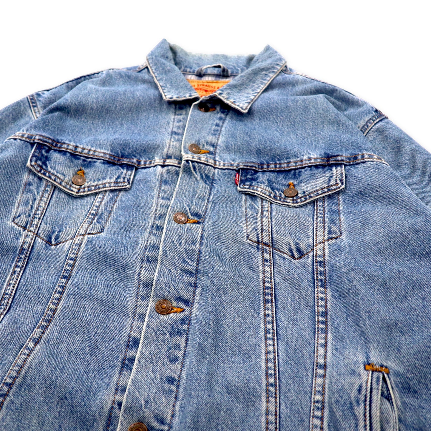 Levi's USA製 90年代 3rd デニムジャケット XL ブルー ネルライナー ボタン裏715 ビッグサイズ 70699-0389