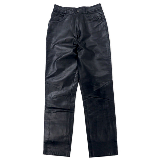 日本然リトテ-古着オンライン-DANIER CANADA レザーパンツ S ブラック ジッパーフライ-DANIER CANADA Leather PANTS S Black Zipper Fly