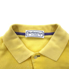 Burberrys OF LONDON Long Sleeve Polo Shirt L Yellow Cotton Logo Embroidery