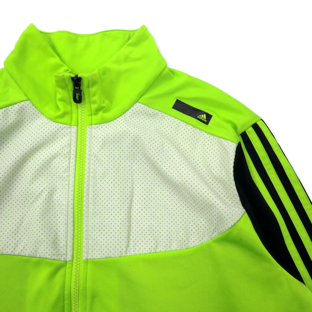 adidas Track Jacket Jersey L Green Black Polyester 3 Stripes