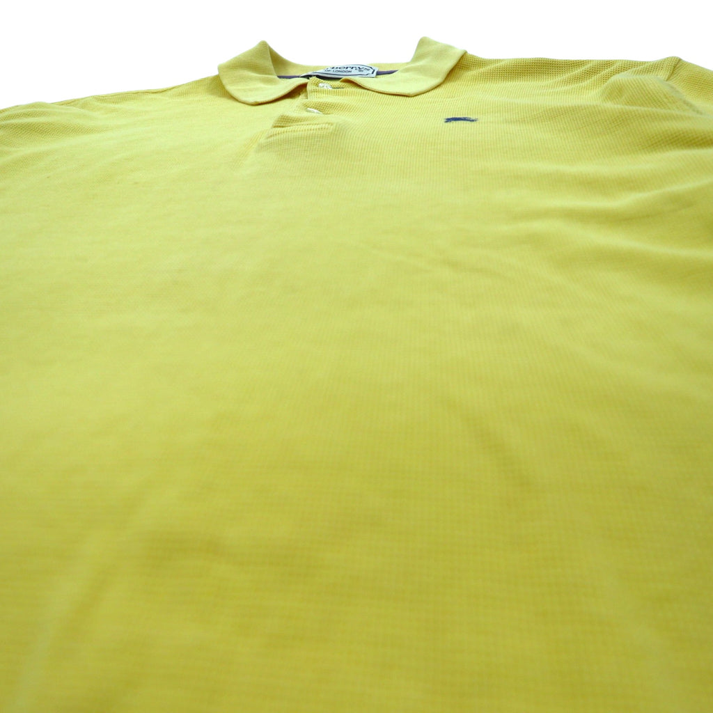 Burberrys OF LONDON Long Sleeve Polo Shirt L Yellow Cotton Logo Embroidery