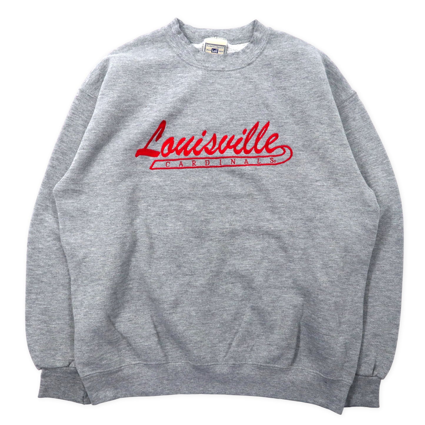 Lee 90年代 Heavy Weight フットボール スウェット M グレー コットン Louisville CARDINALS 刺繍