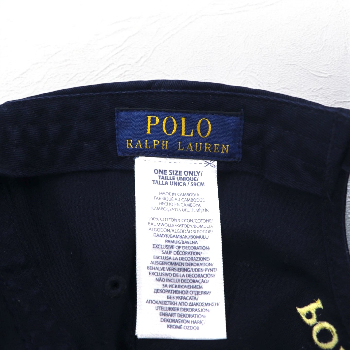 POLO RALPH LAUREN 6パネルキャップ FREE ベルト ネイビー スモールポニー刺繍