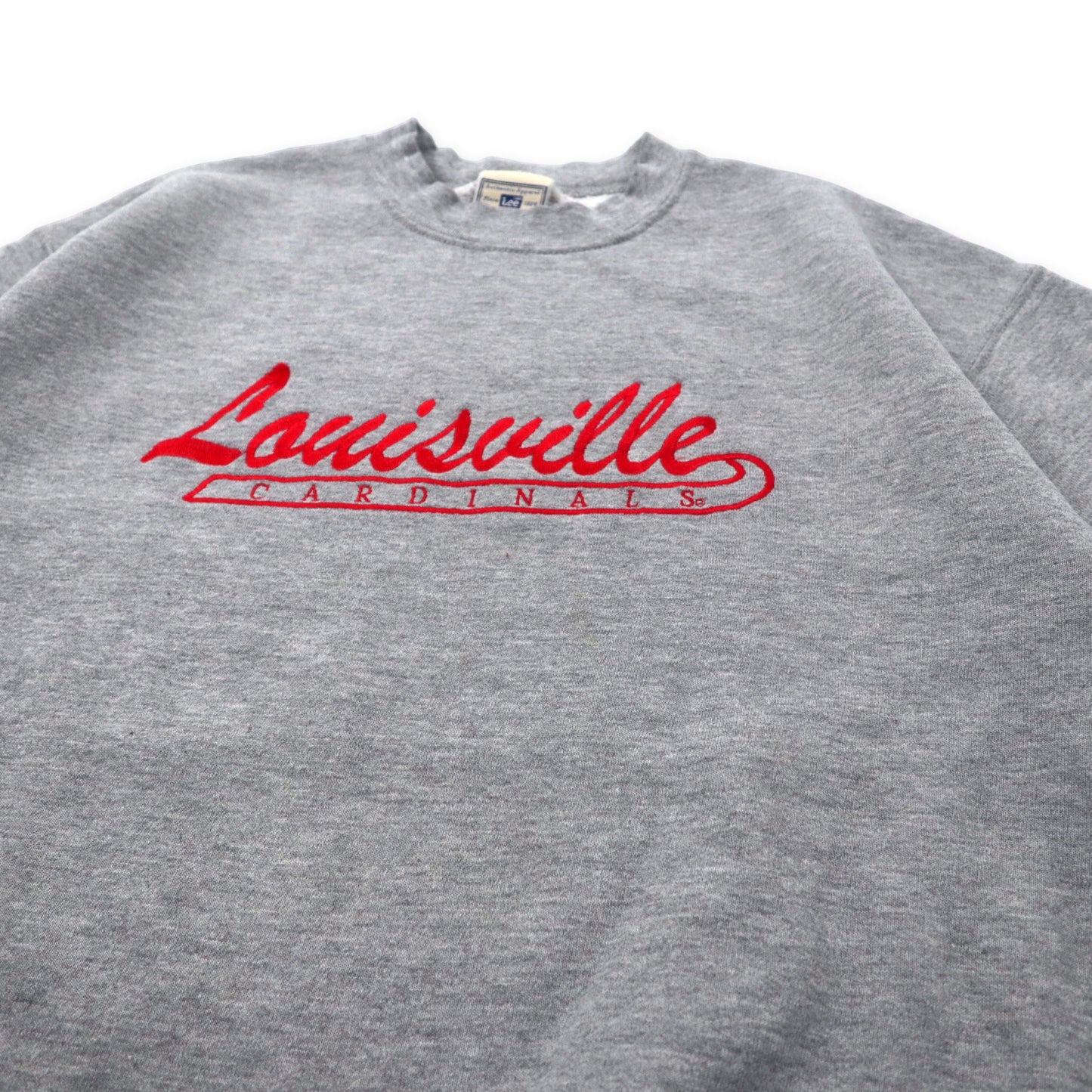 Lee 90年代 Heavy Weight フットボール スウェット M グレー コットン Louisville CARDINALS 刺繍