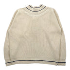 nautica 90年代 チルデンニット Vネック セーター L クリーム コットン ケーブル編み