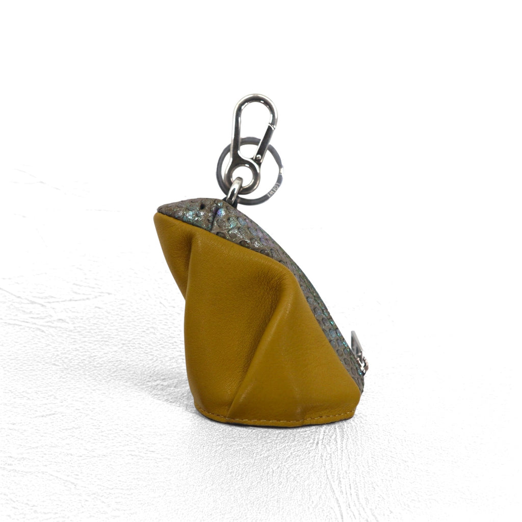 LOEWE FROG Frog coin case charm key holder leather CHARM IN CALFSKIN AND SNAKESKIN OCHRE