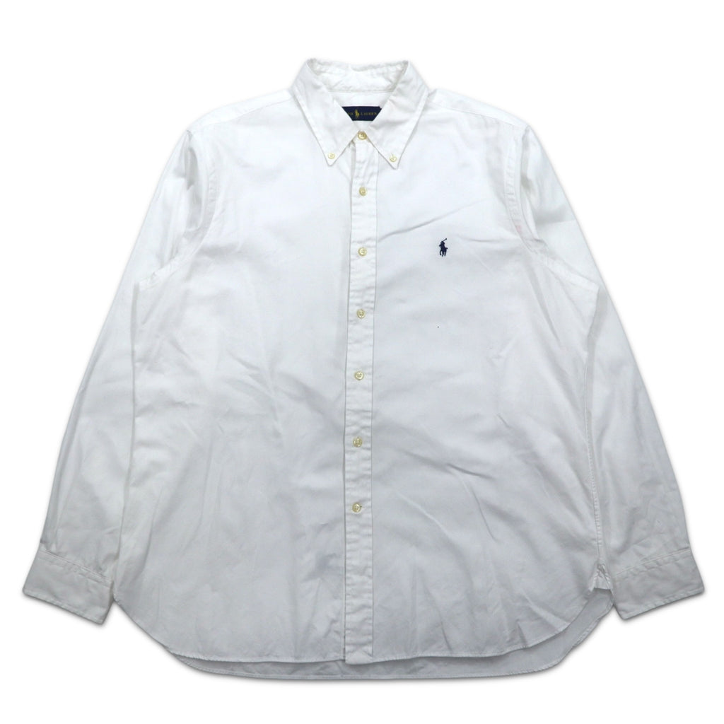 RALPH LAUREN Oxford Button-Down Shirt, XL, White Cotton, Small Pony Embroidery, Made in Sri Lanka