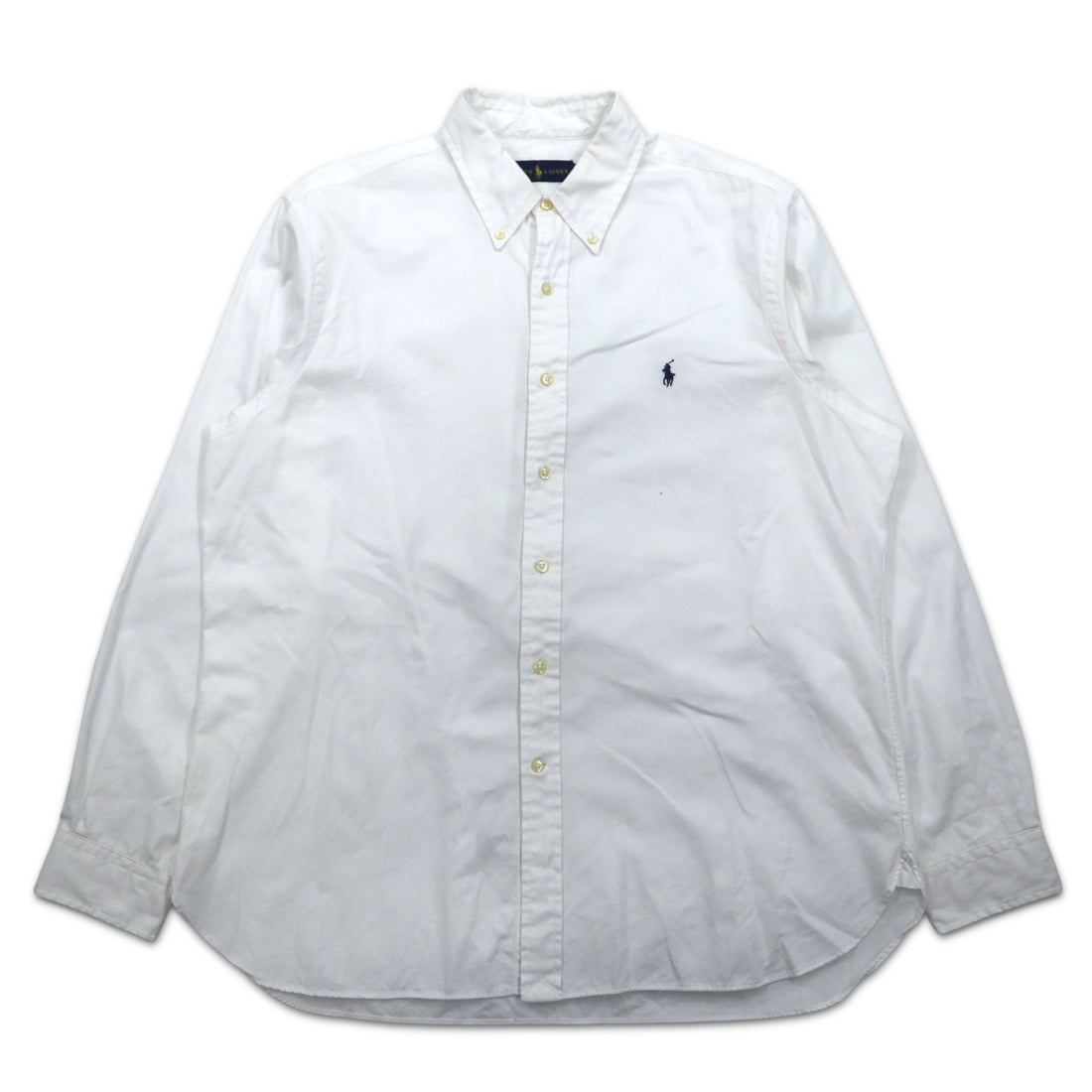 RALPH LAUREN Oxford Button-Down Shirt, XL, White Cotton, Small Pony Embroidery, Made in Sri Lanka