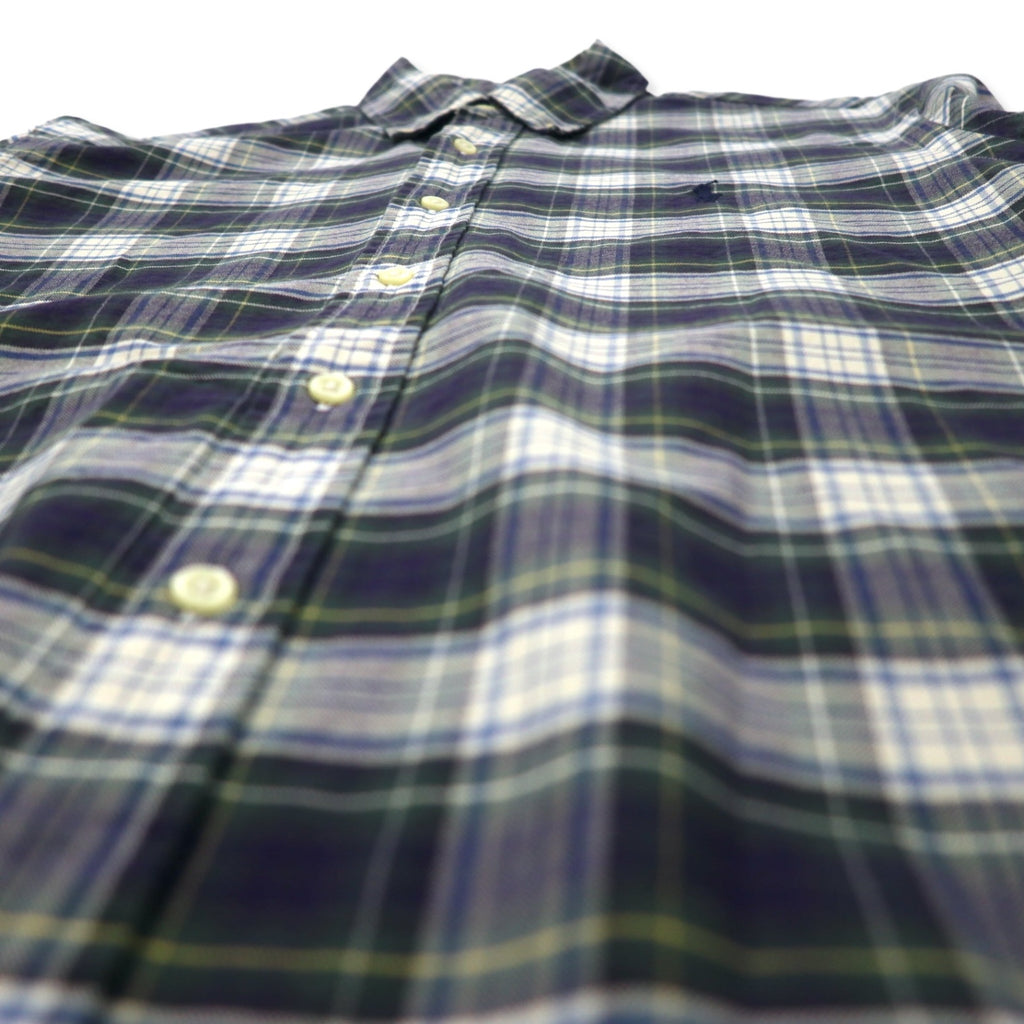 RALPH LAUREN Button-down shirt, M, green, check, cotton, small pony embroidery